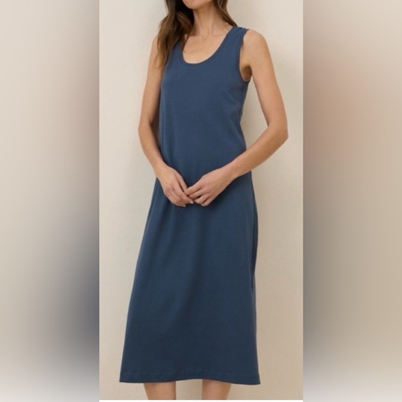 Pact Sleeveless Midi Dress in Deep Blue. Large. 100% organic cotton - Picture 5 of 11